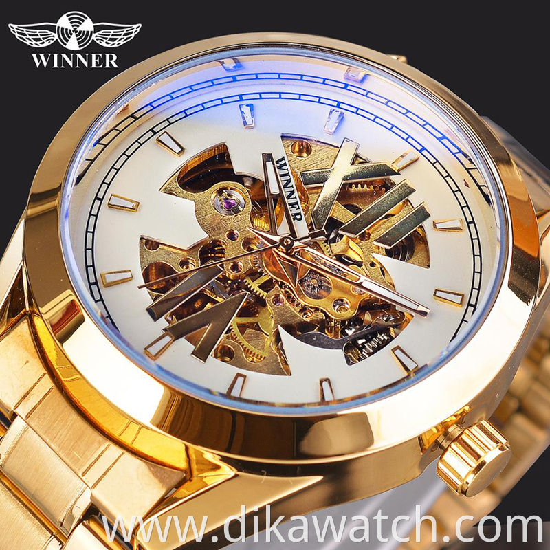 New winner mechanical watch fashion hollow waterproof watches automatic men relogio masculino GMT1192